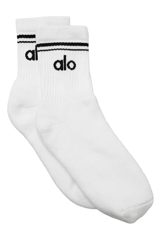 Unisex Half-Crew Throwback Sock - White/Black